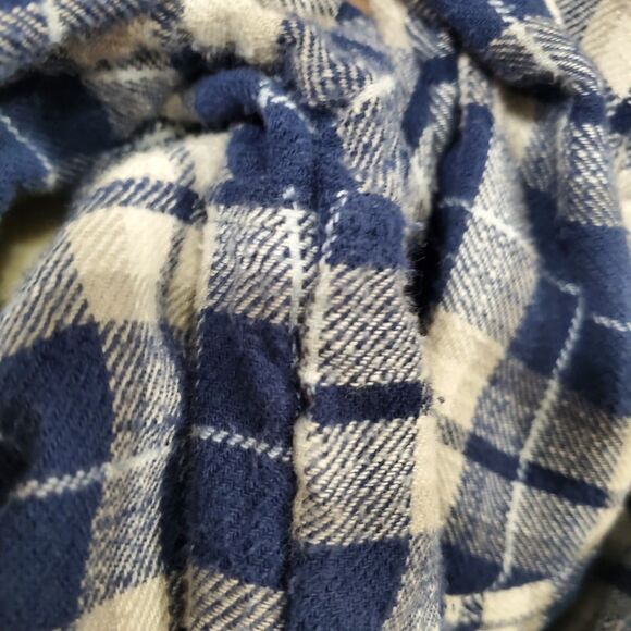 American Eagle Women's Boyfriend Fit Flannel Shirt - Size Small - Blue/White - Picture 10 of 16